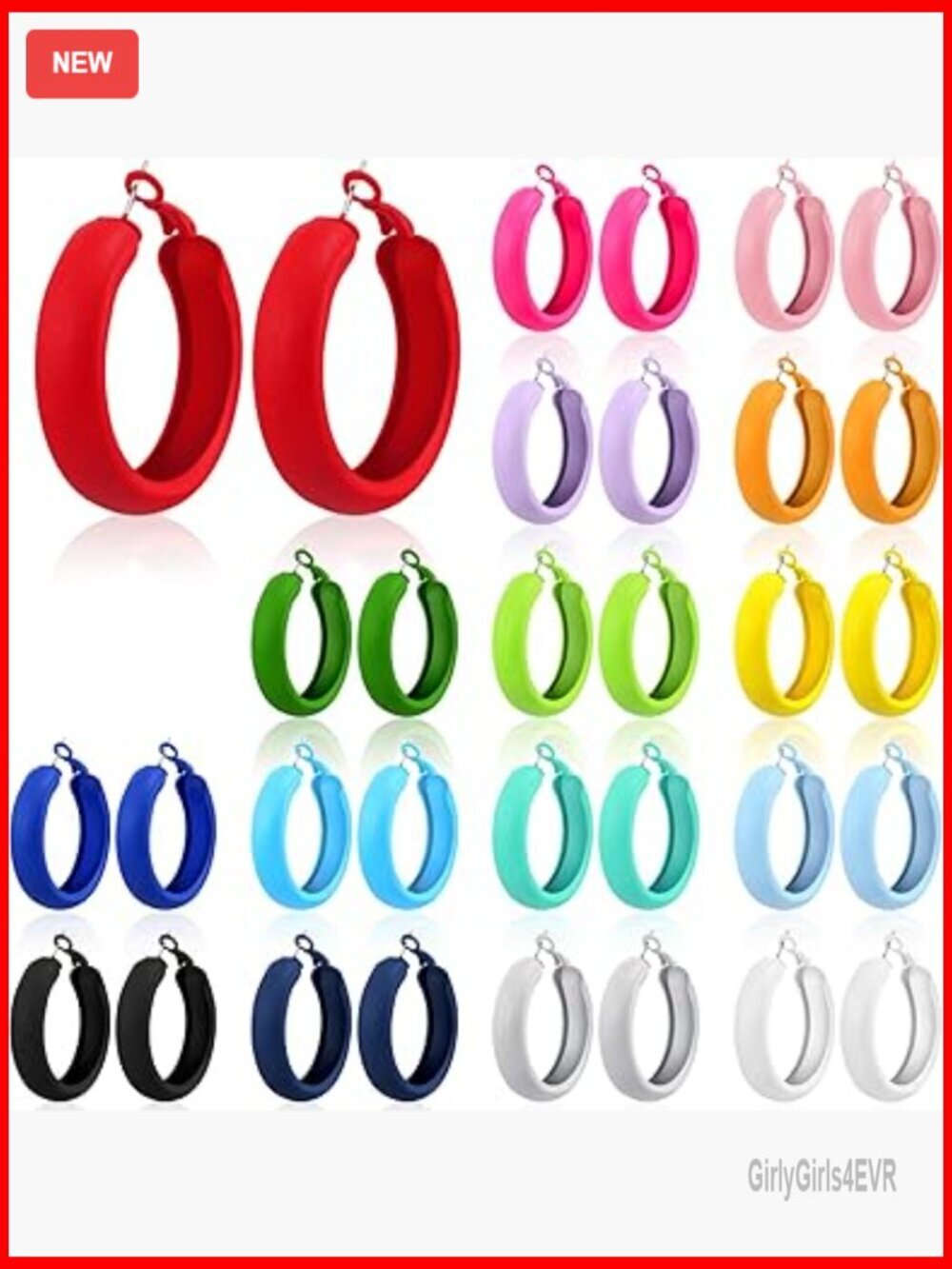 16 Pairs Matte Hoop Earrings, 1.54 Inch Diameter, Lightweight Alloy, Retro Style